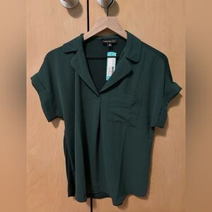 NWT Dark Green Blouse by Fortune & Ivy size XS